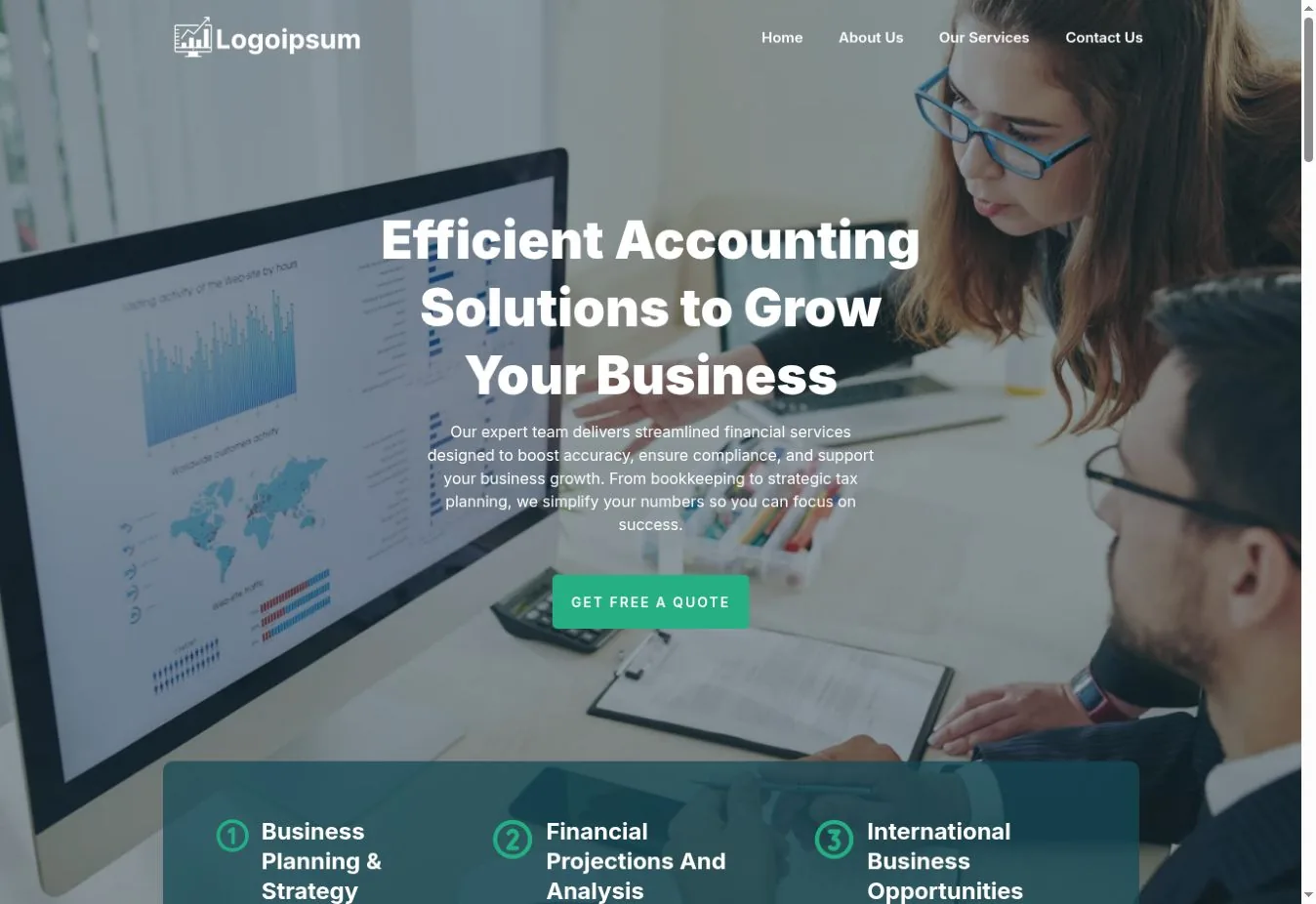 Accounting Firm Website Design Example desktop website screenshot
