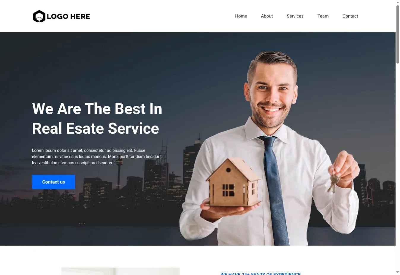 Real Estate Website Design Example desktop website screenshot